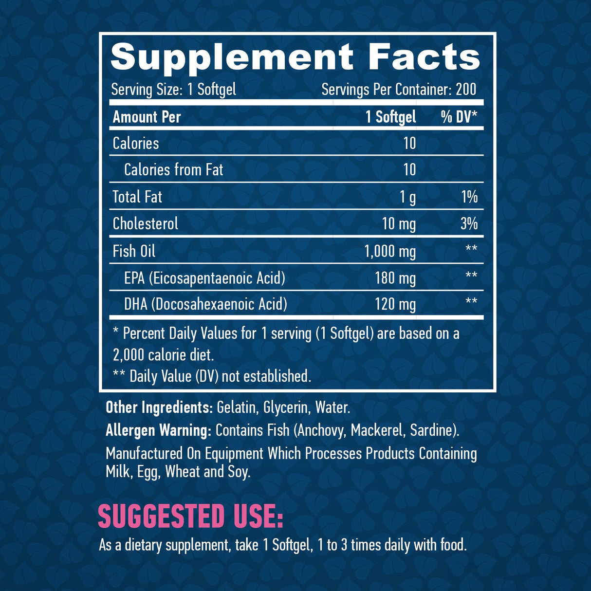 Omega 3 1000mg. / 200 Softgels - Feel You