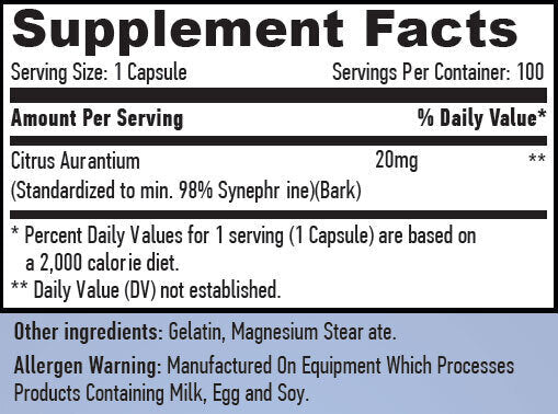 Synephrine 20mg. / 100 Caps. - Feel You