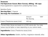 Full Spectrum Cacao 400 mg 60 capsules