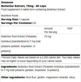 Extrato de Butterbur 75 mg 60 cápsulas