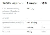 Primrozės aliejus 1800 mg | Su vitamino A&E - 60 gelio kapsulėmis