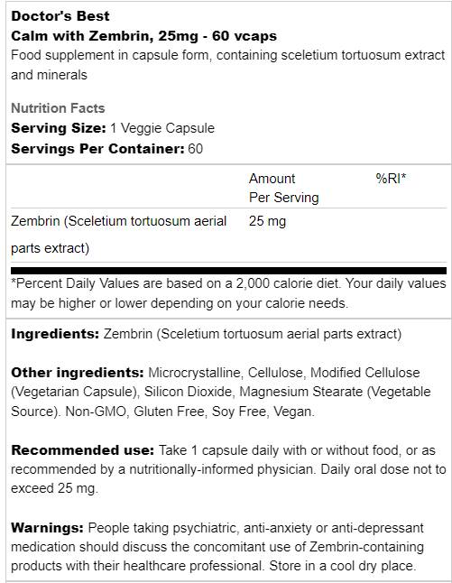 Najlepszy spokój z Zembrin 25 mg - 60 kapsułek