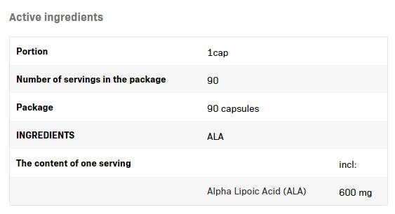 ALA / Alpha Lipoic Acid 600 mg - 90 капсули - Feel You