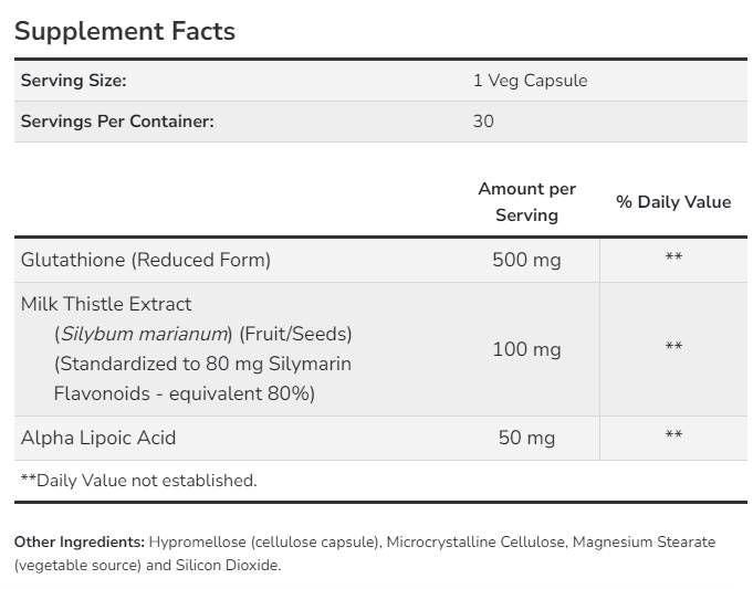 Glutathione 500 mg - 120 capsules