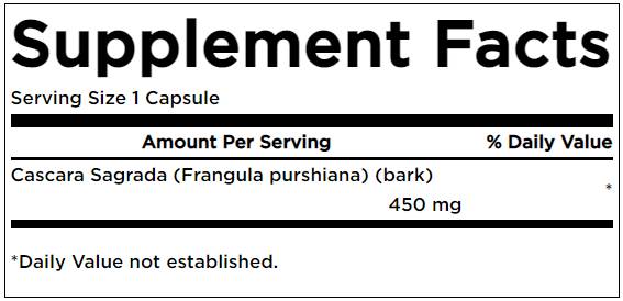 Cascara Sagrada 450 mg 100 cápsulas