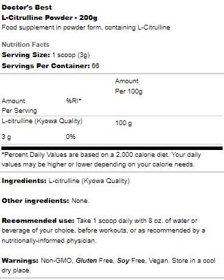 Best L -CITRULINE POWDER - 200 grams