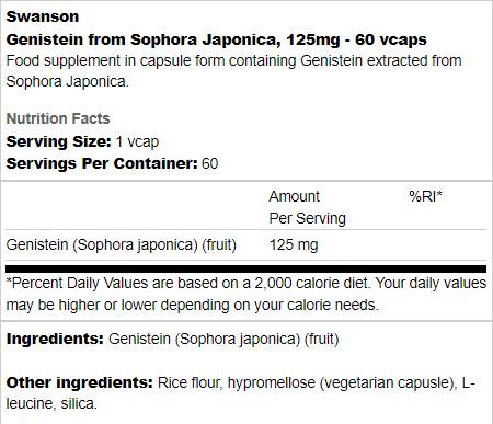 Genistein from Sophora Japonica 125 mg 60 capsules