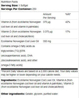 Norvegijos menkių kepenų aliejus 350 mg 250 gelio kapsulės