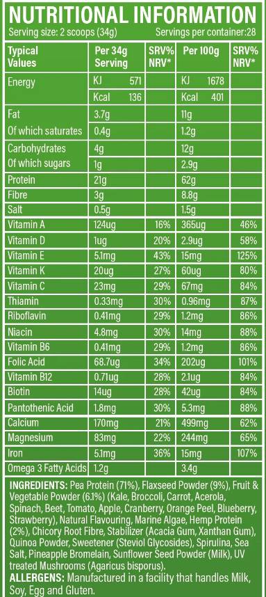 Superfood Gréng Pudder - 952 Gramm