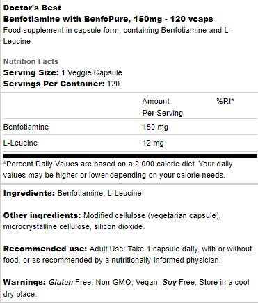 Best Benfotimine 150 mg | Benfopure - 120 capsules