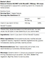 Geriausios natūralaus vitamino K2 mk -7 100 mcg - 60 kapsulių