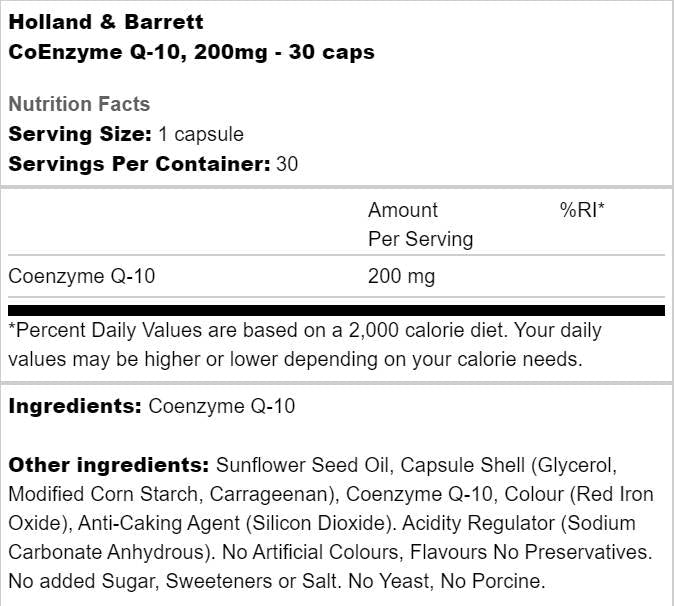 Coenzyme Q -10 30 mg - 200 tablets