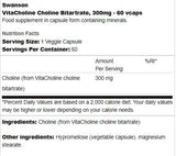 Vitacholine Choline Bitartrate 300 mg 60 capsules