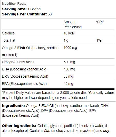 Óleo de peixe Super DPA 60 cápsulas de gel