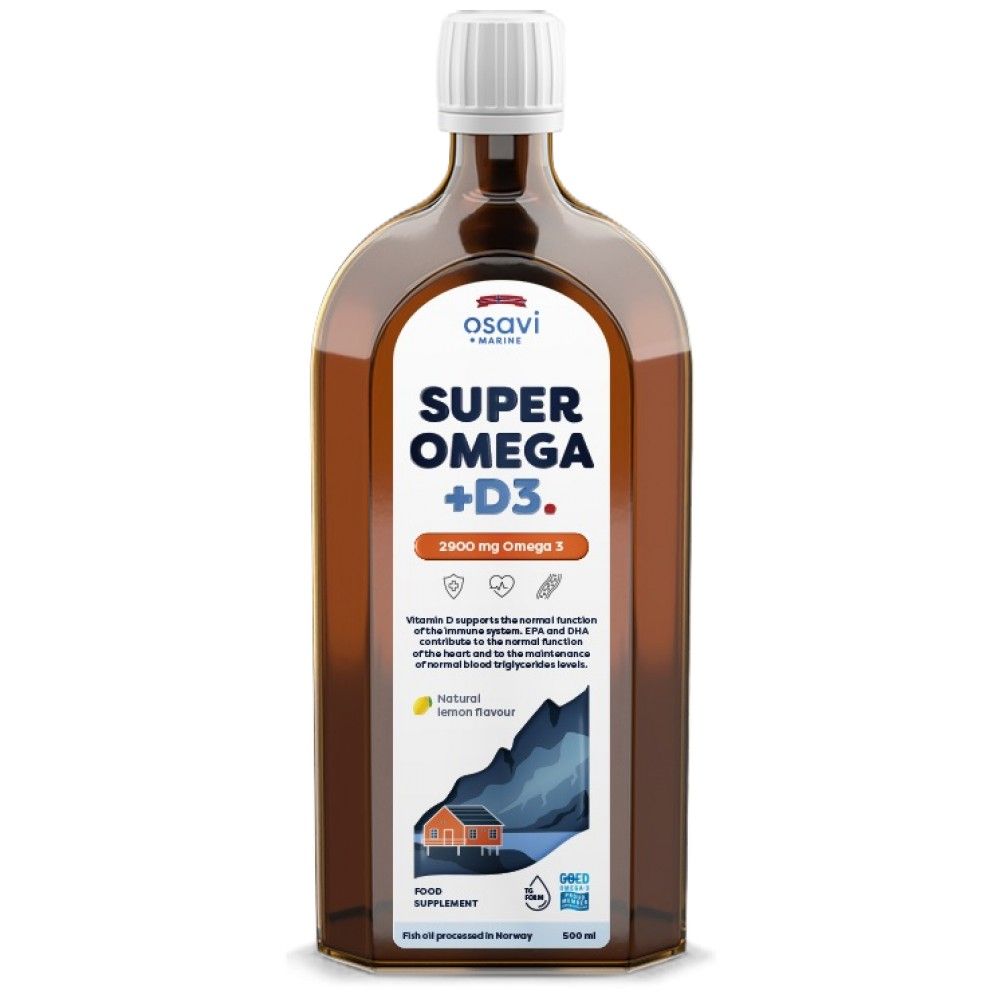 Super Omega flësseg + D3 2900 mg - 500 ml