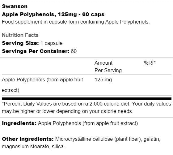 Apple Polifenóis 125 mg 60 cápsulas