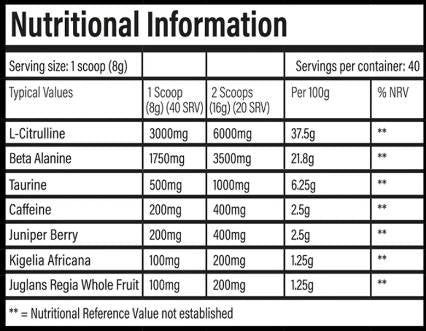 DNFM | Mega Stim Pre -Workout - 320 Gramm