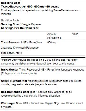 Transz -resveratrol 600 mg - 60 kapszula