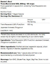 Trans -resveratrol 600 mg - 60 cápsulas