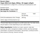 Meilleur DHA végétalien des algues 200 mg - 60 capsules de gel