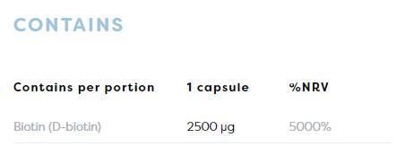 Biotinas 2500 mcg - 60 kapsulės