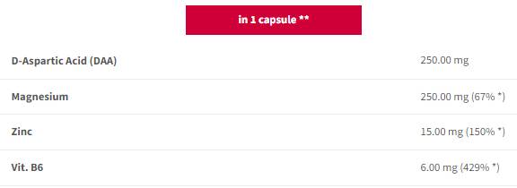 Fórmula Prozma+ Men | ZMA + D -ácido aspártico - 90 cápsulas