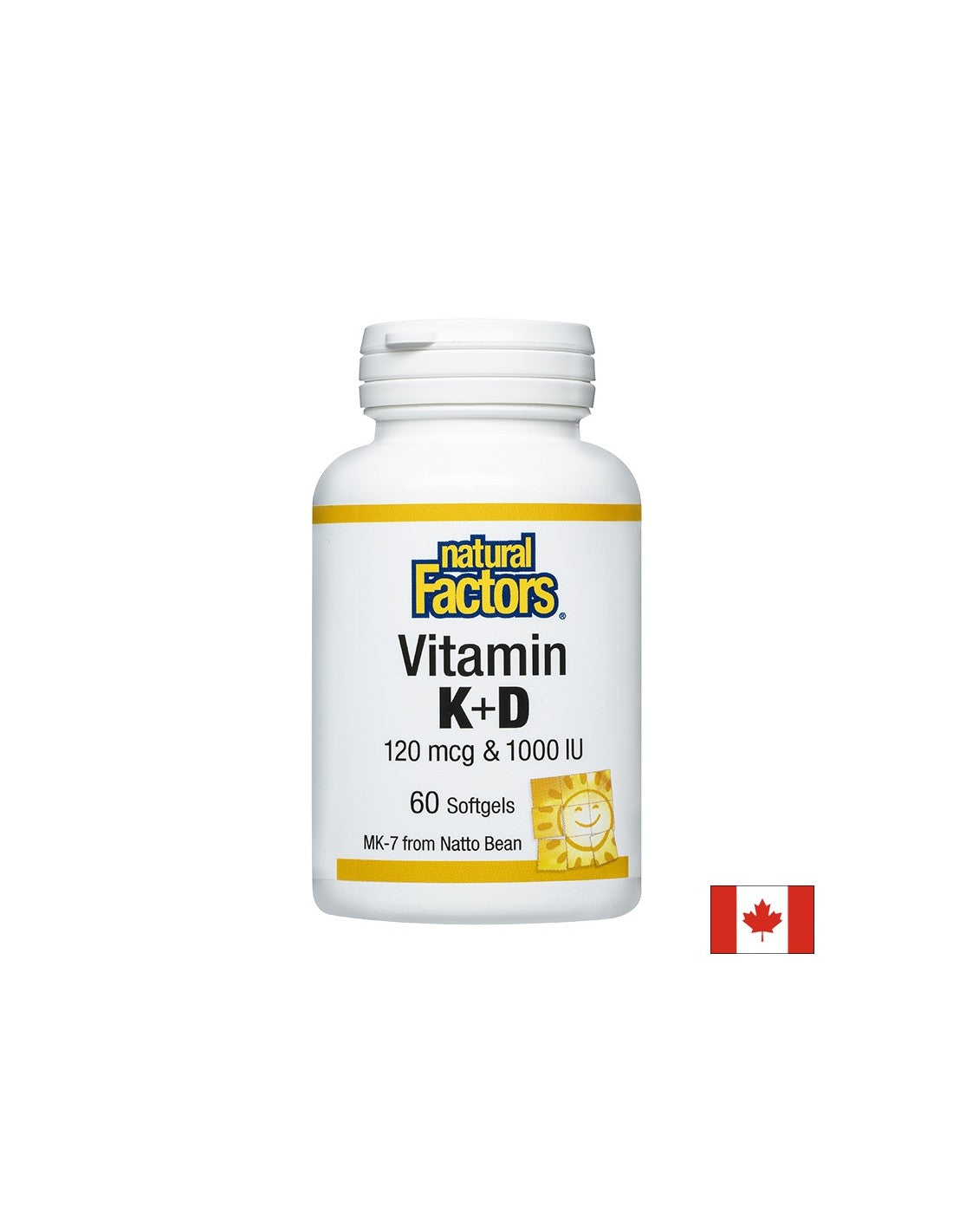 Vitamin K2 120 mcg a D3 1000 IU, 60 měkkých tobolek <tc>Natural Factors</tc>