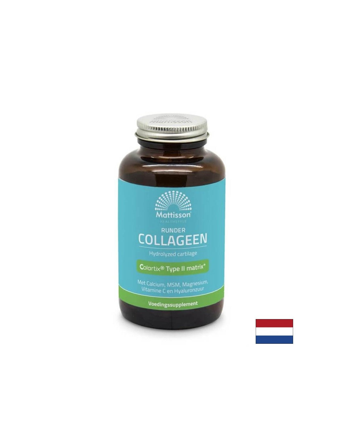Articulaciones sanas y piel y cabello bonitos - Colágeno Bovino (tipo 2) con calcio, magnesio, vitamina C y ácido hialurónico, 180 cápsulas <tc>Mattisson Healthstyle</tc>
