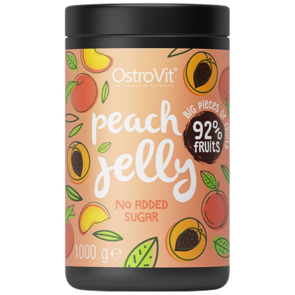 Peach Jelly | 92% richteg Friichten ~ Keen Zousatz Zocker 1000 Gramm