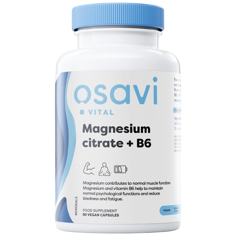 Magnesium Citrate 375 mg + B6 | P-5-P - 90 капсули - Feel You