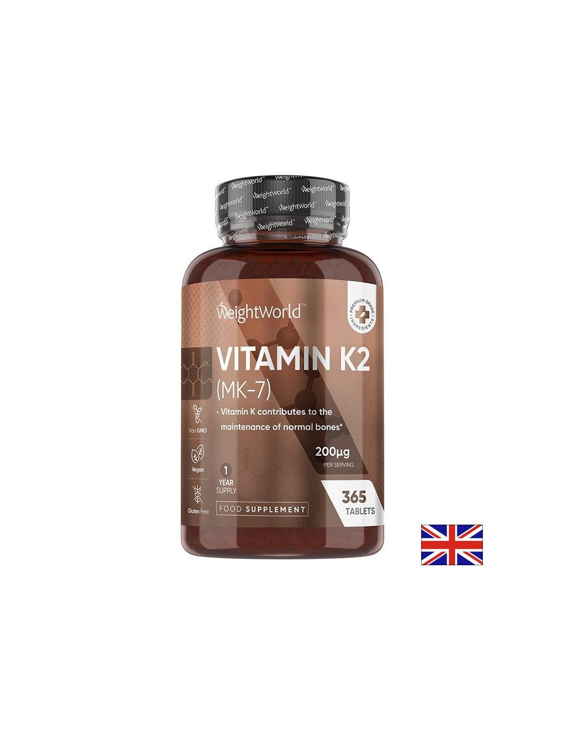 Bones and cardiovascular system - Vitamin K2 (MK-7), 200 µg x 365 tablets