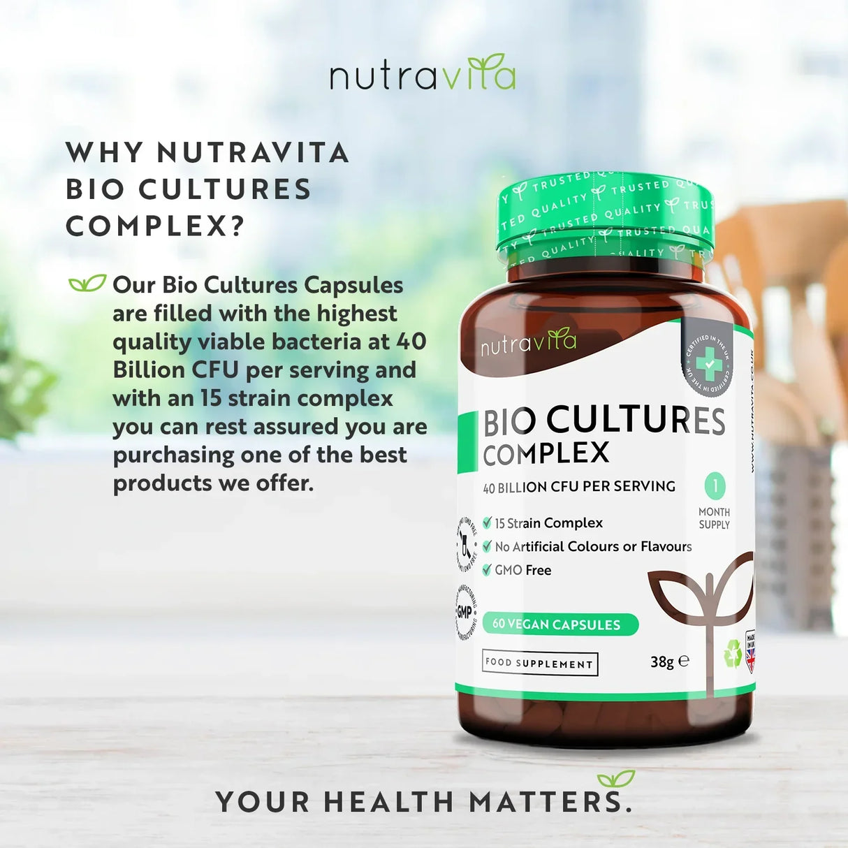 Probiotic 20 billion CFU 15 strains /60 capsules, 60 doses/ Nutravita