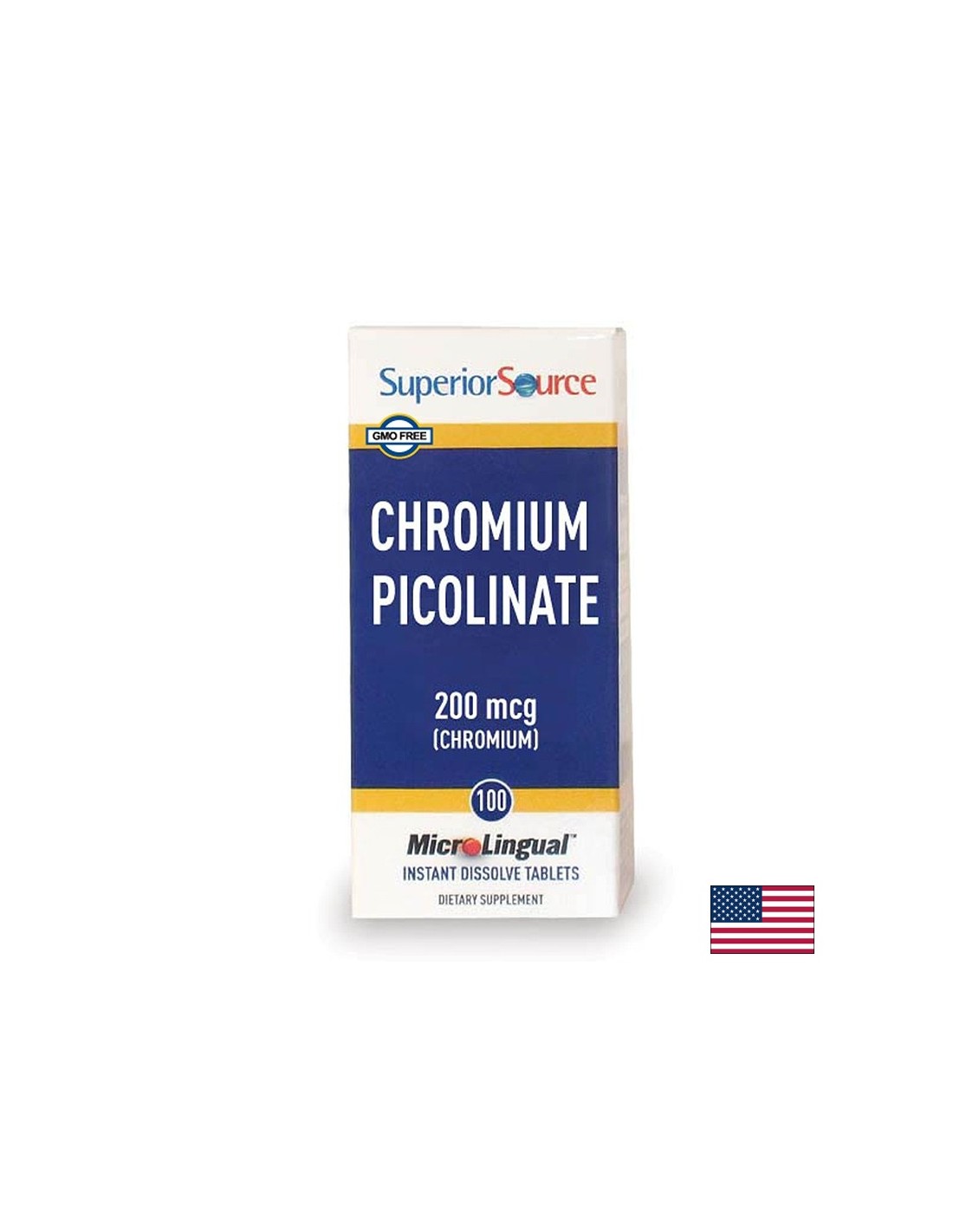 Chrom (pikolinian) - równowaga cukru we krwi, 200 mg x 100 tabletek podjęzykowych <tc>Superior Source</tc>