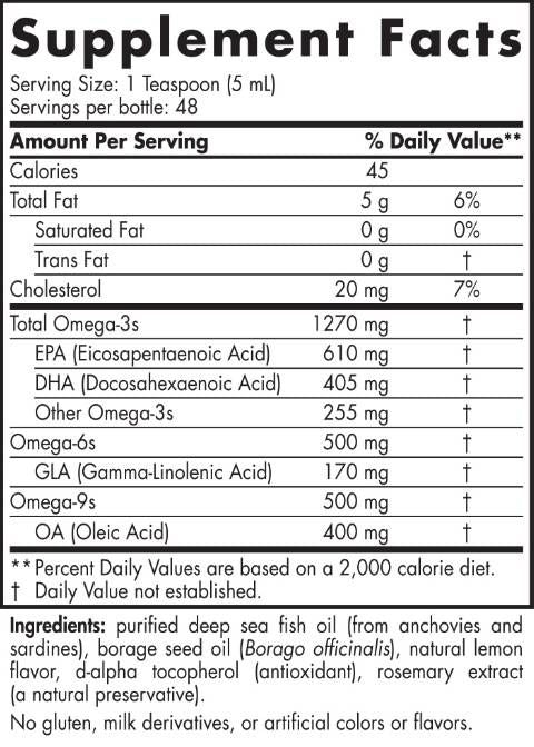 Omega líquido completo 1270 mg - 237 ml