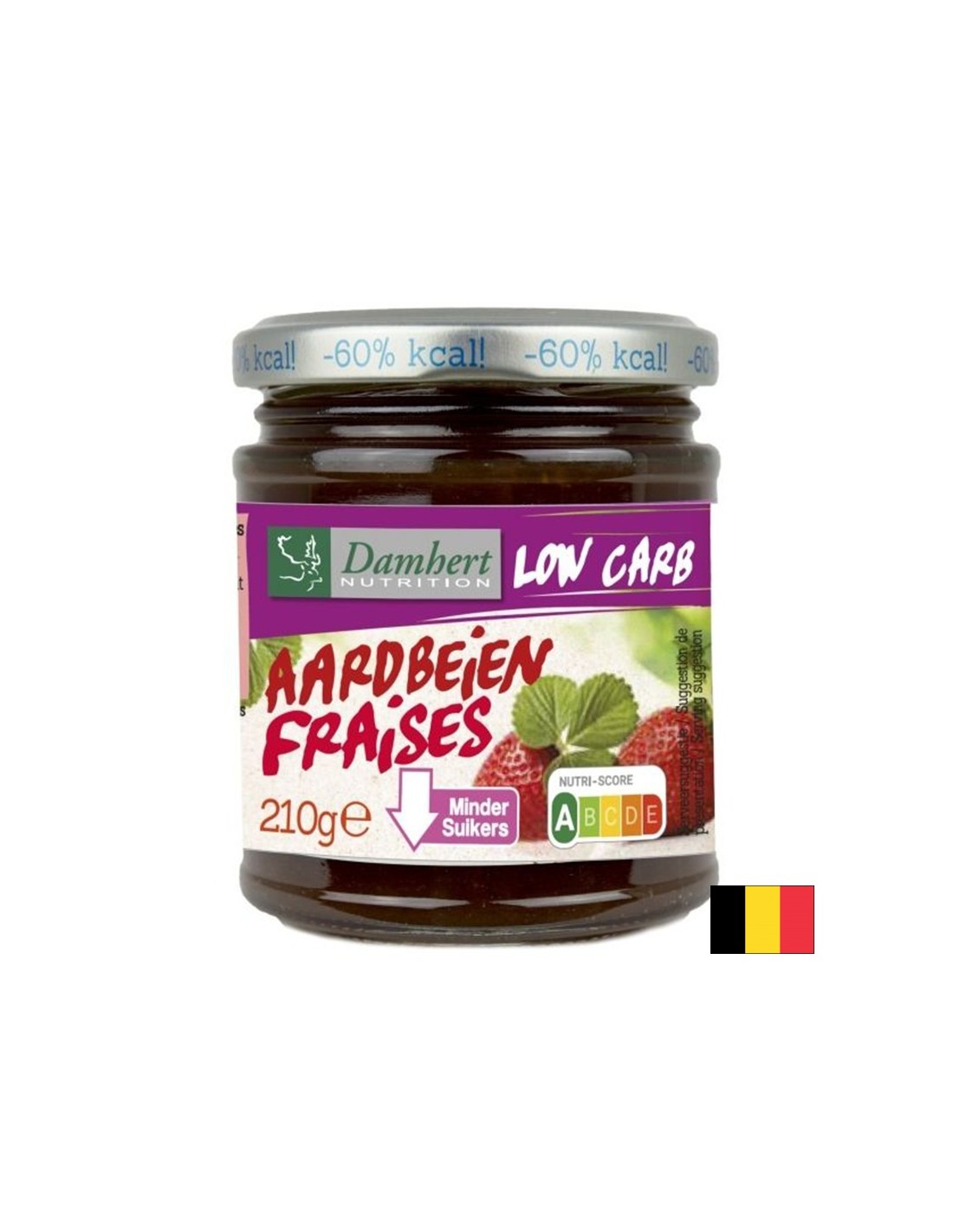 Strawberry jam with low sugar and carbohydrate content, 210 g