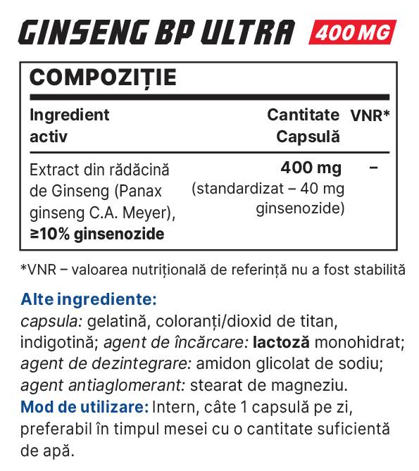 Ginseng BP Ultra 400 mg - 30 капсули - Feel You