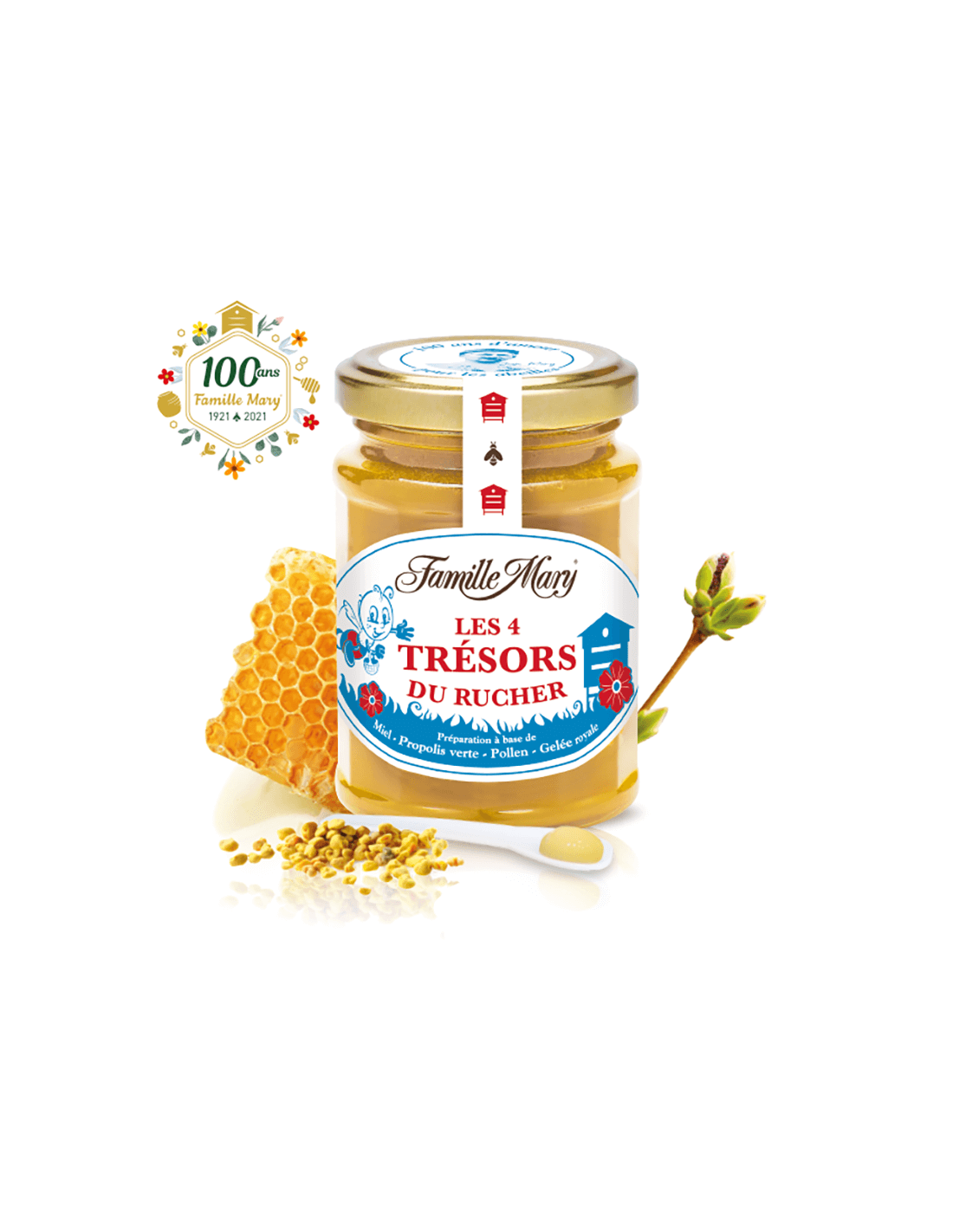 Los cuatro tesoros del APIAR (miel, propóleos verdes, polen de abejas y gelatina real), 230 g