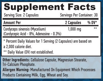 Cordyceps 500mg / 60 Vcaps. - Feel You