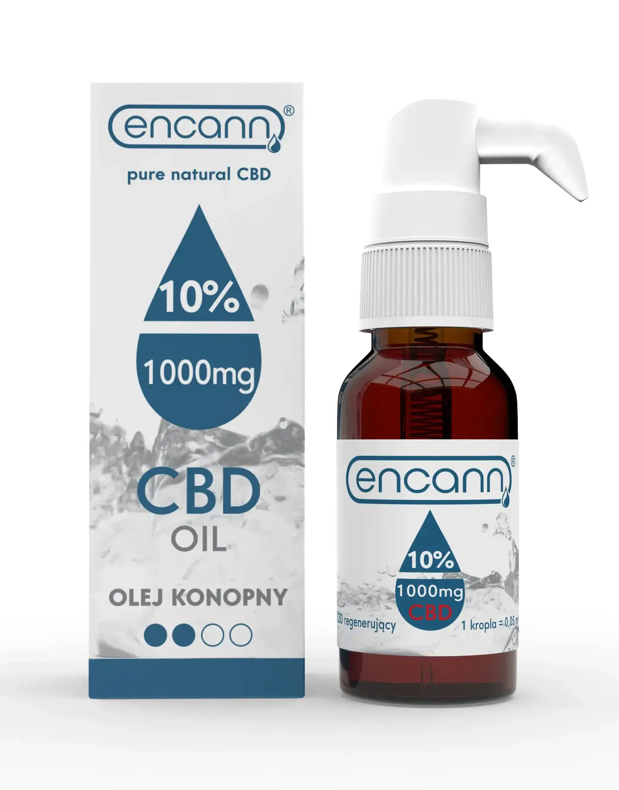 Регенериращо масло CBD 10% - 1000 мг в 10 мл опаковка Encann Blue - Feel You