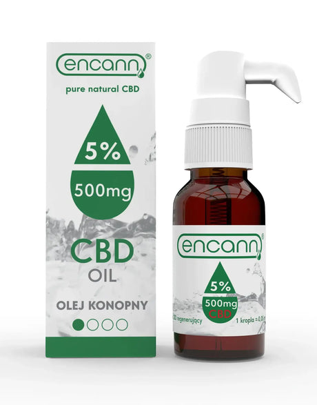 Регенериращо масло CBD 5% 500 мг в 10 мл опаковка Encann Green - Feel You