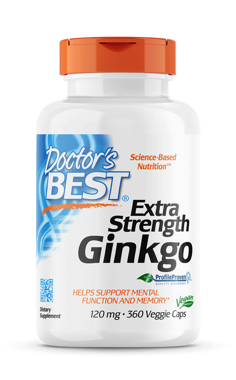 Extra Strength Ginkgo (Гинко Билоба) - повишава умствената функция и паметта 120мг х 360 капсули Doctor's - Feel You