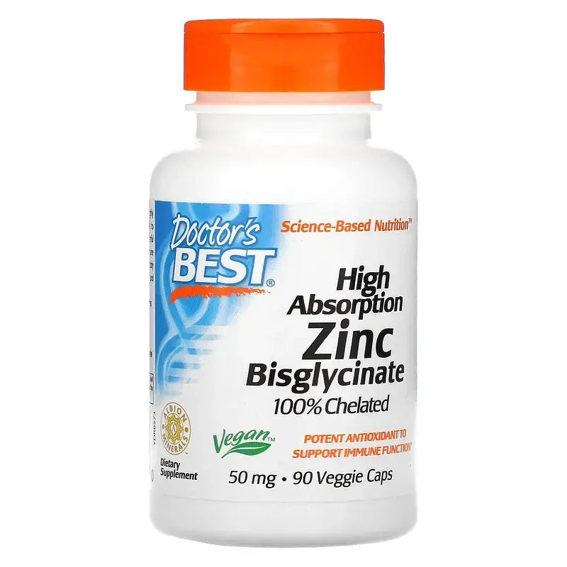 High Absorption Zinc Bisglycinate (Цинк Бисглицинат) 50мг., таблетки х 90, Doctor's Best - Feel You