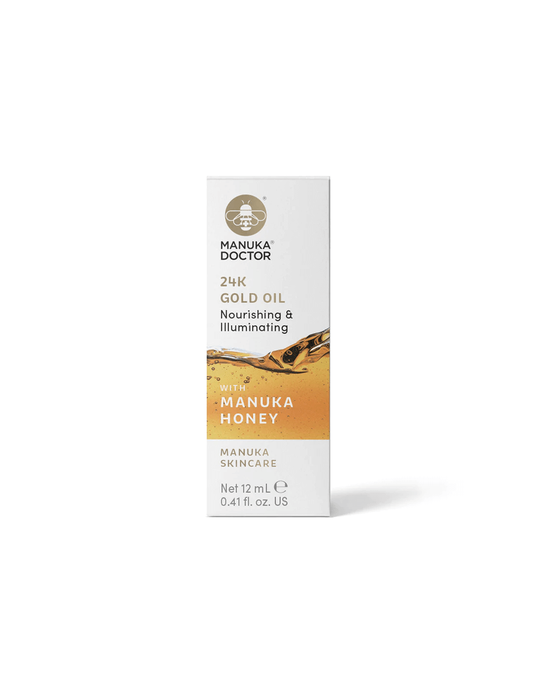 Aceite de oro de 24 km con miel de manuka - aceite facial con oro de 24 km y miel de manuka, 12 ml