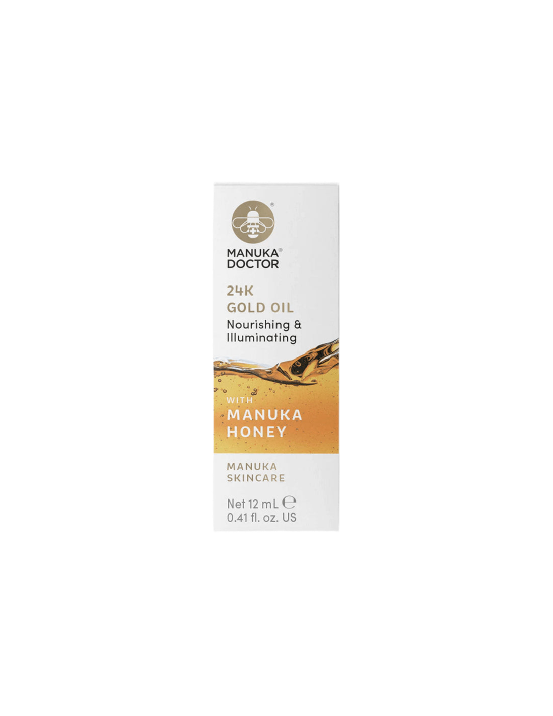 Aceite de oro de 24 km con miel de manuka - aceite facial con oro de 24 km y miel de manuka, 12 ml