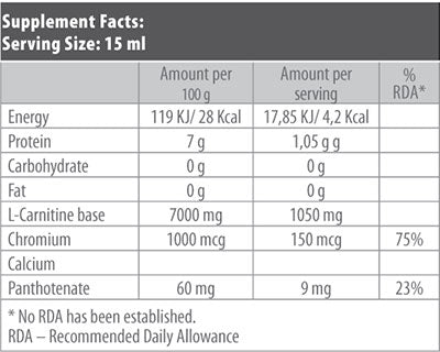 Liyaid l-karnitina + coroma 500 ml.