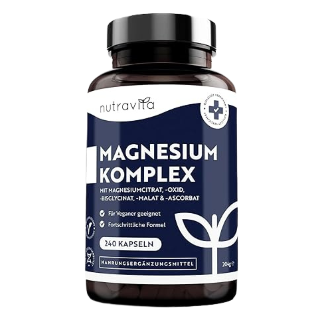 Magnesium Complex – 240 capsules with high concentration – Vegan – Nutravita
