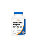 Digestion - Betaine Hydrochloride + Pepsin, 240 Nutricost Capsules