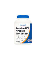 Digestion - Betaine Hydrochloride + Pepsin, 240 Nutricost Capsules