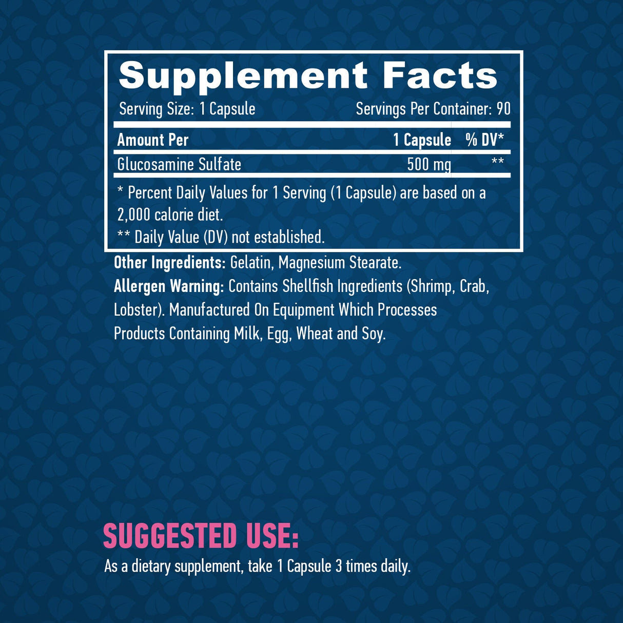 Glucosamine Sulfate 500mg. / 90 Caps. - Feel You