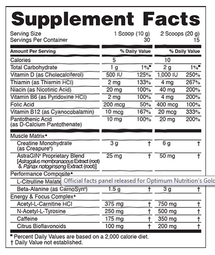 GOLD STANDARD PRE-WORKOUT / 30 serv.